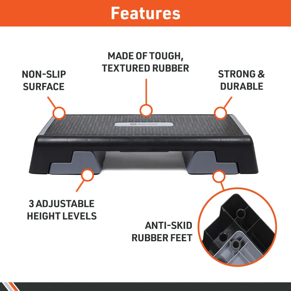 BodySport&reg Aerobic Step Platform, Gray/Black