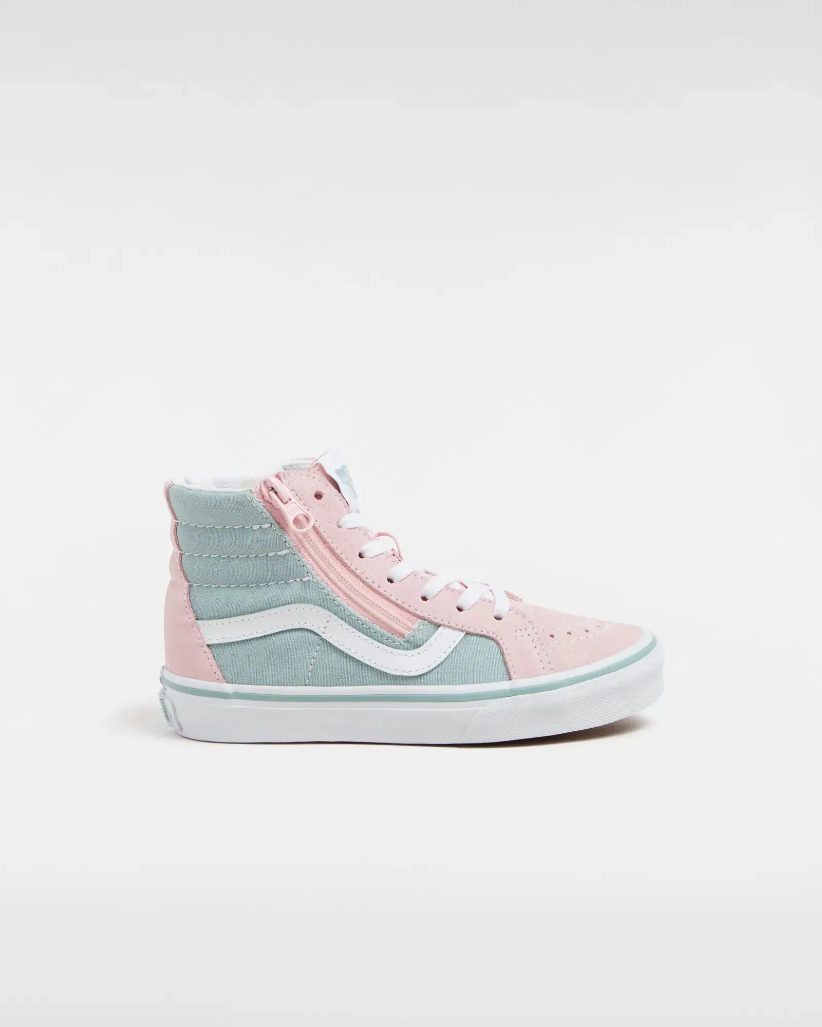 Boys SK8-HI Reissue Side Zip Shoes in Grey & Pink