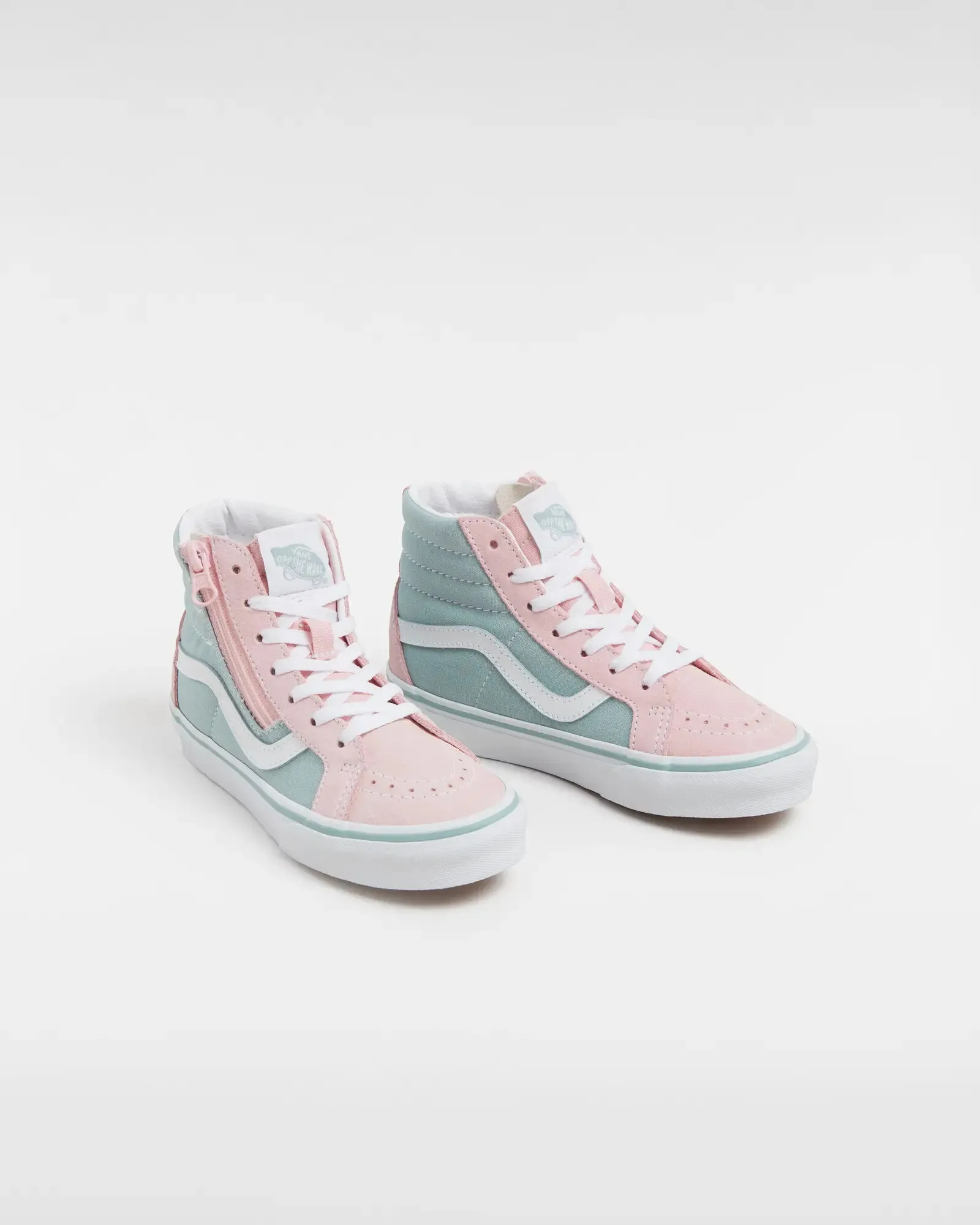 Boys SK8-HI Reissue Side Zip Shoes in Grey & Pink
