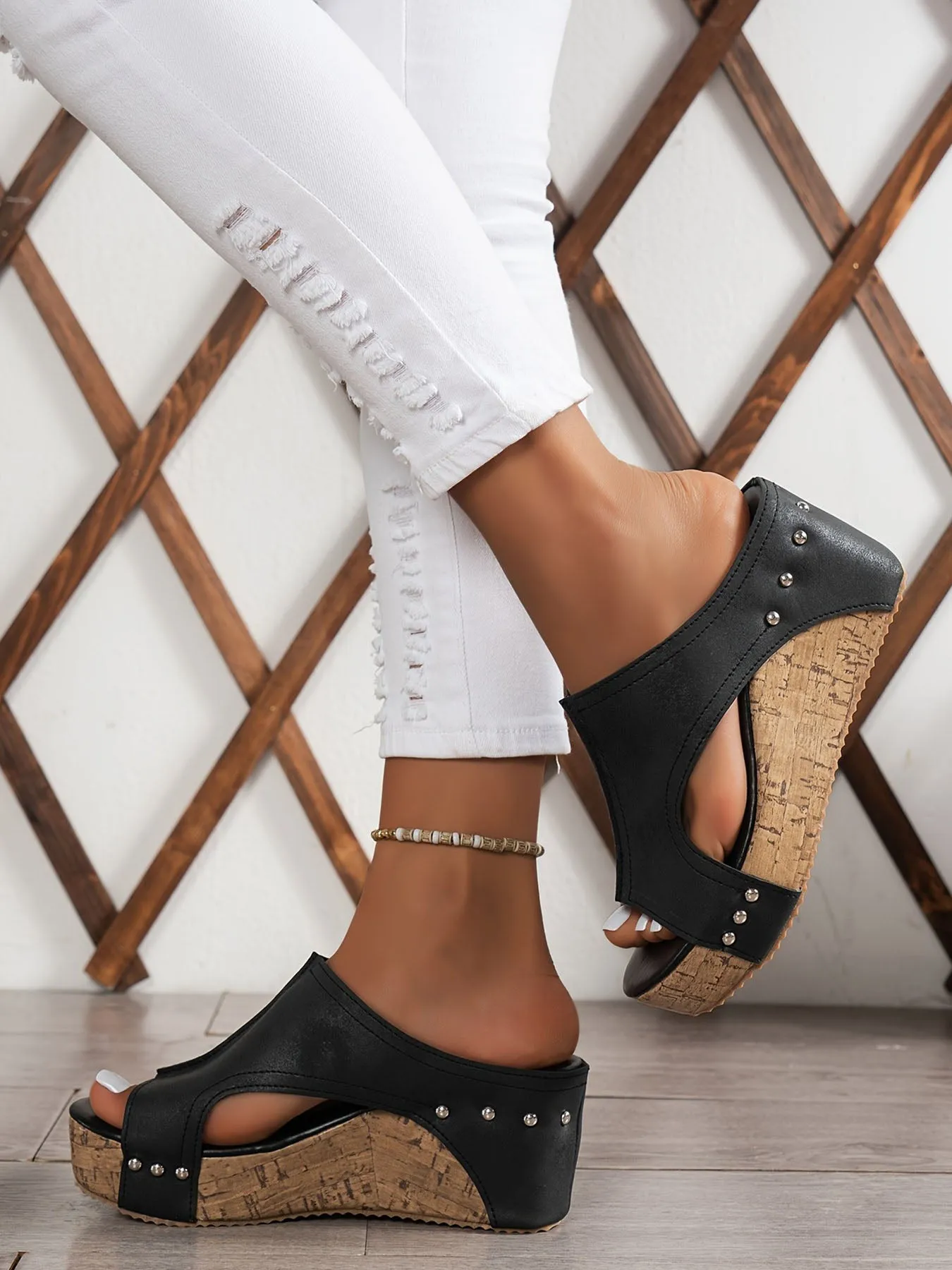 Breathable Side Platform Sandals