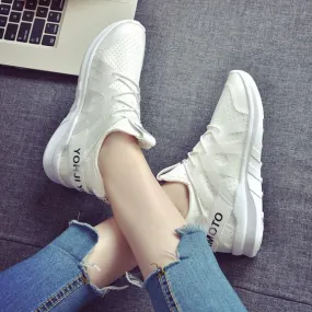 Breathable Trendy White Sneakers
