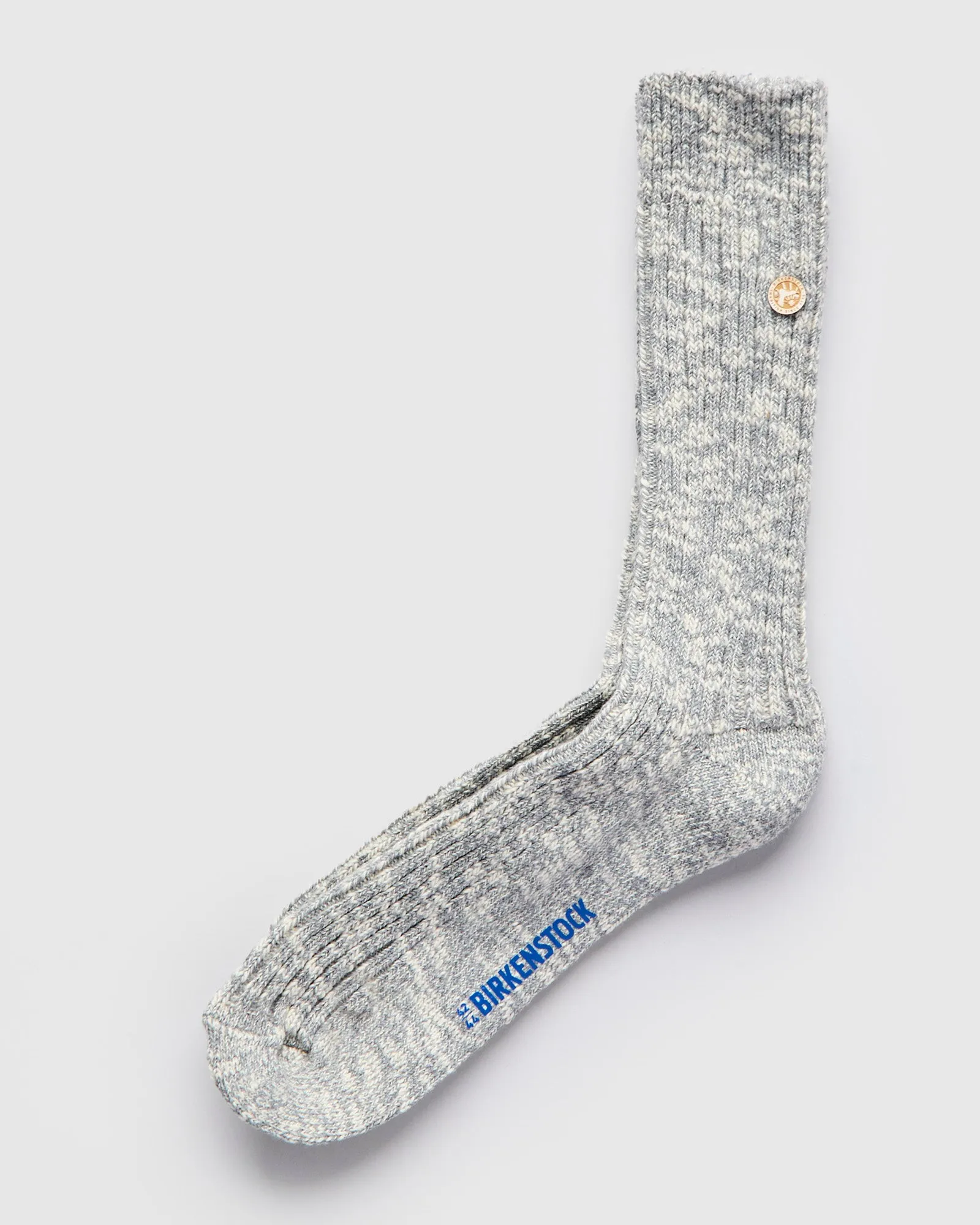 Cotton Slub Crew Sock in Grey