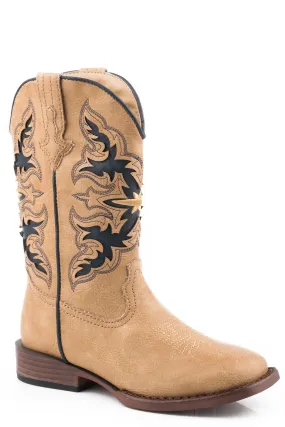 KIDS ROPER AMOS TAN/NAVY BOOTS