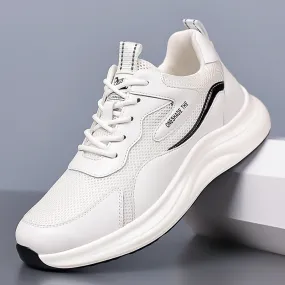 Men's Breathab Leather Mesh Casual Sneakers