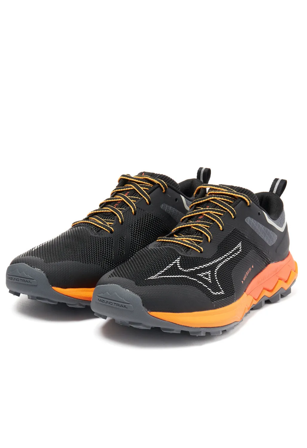 Mizuno Men's Wave Ibuki 4 Trainers - Black / White / Carrot Curl