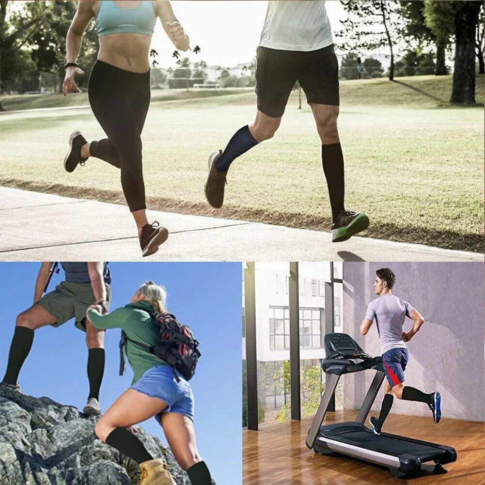 US 4-8 Pairs Compression Socks Women Men Running Flight Travel Graduated Support