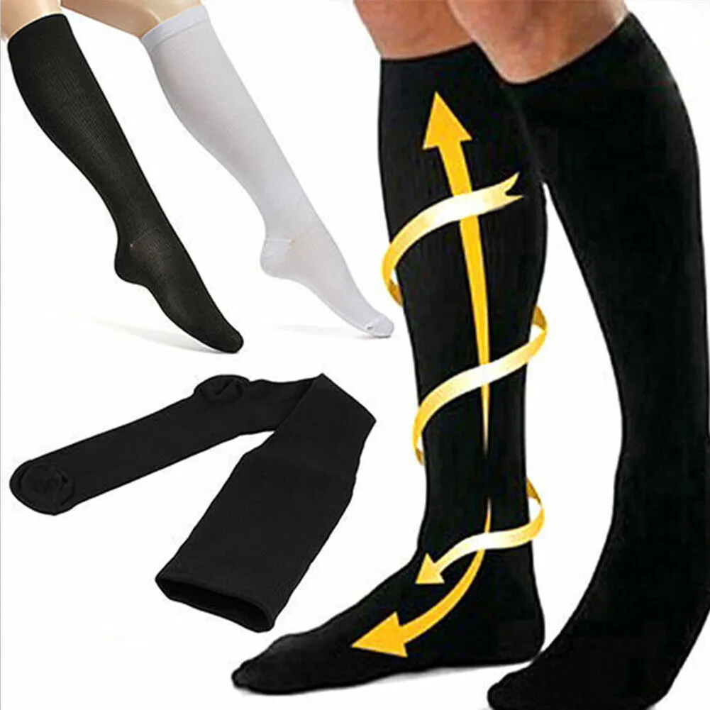 US 4-8 Pairs Compression Socks Women Men Running Flight Travel Graduated Support