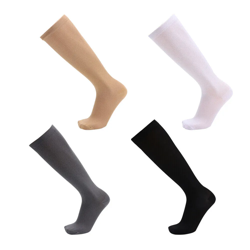 US 4-8 Pairs Compression Socks Women Men Running Flight Travel Graduated Support