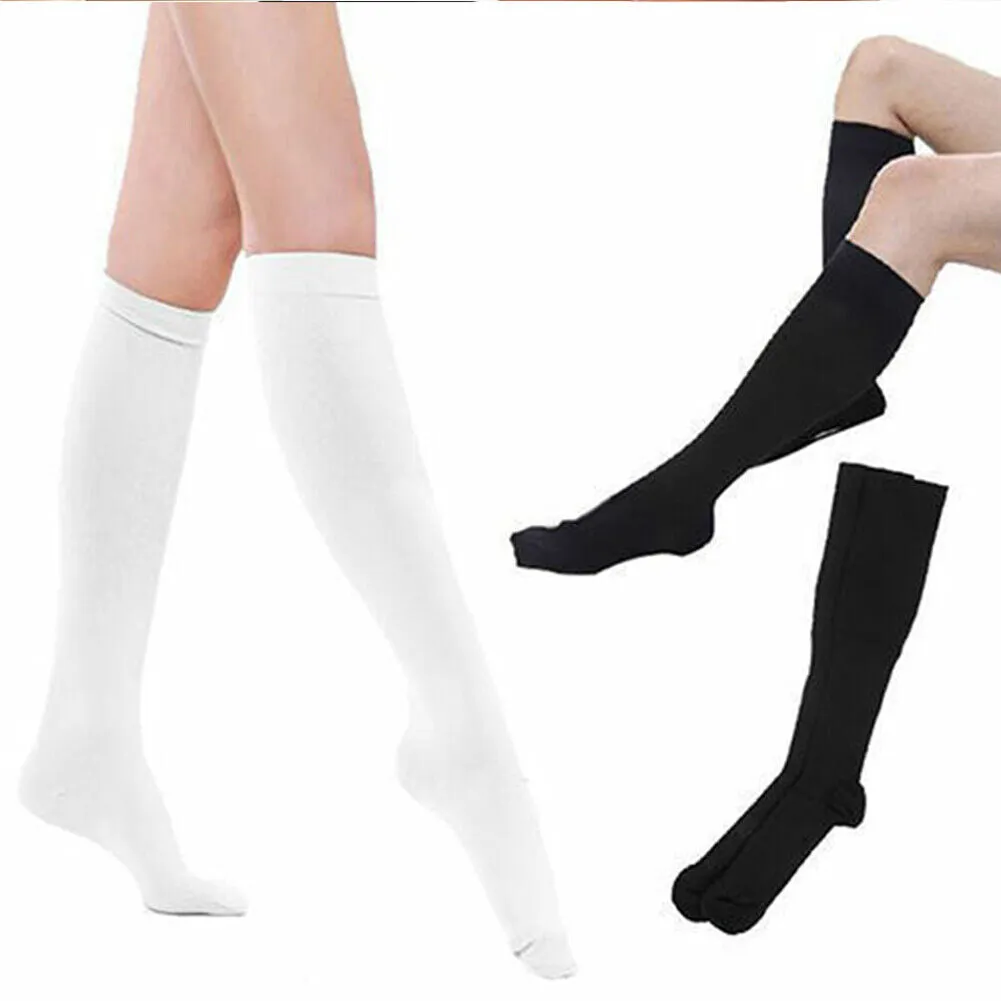 US 4-8 Pairs Compression Socks Women Men Running Flight Travel Graduated Support