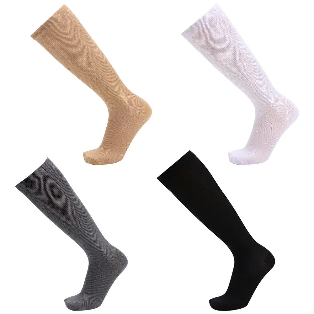 US 4-8 Pairs Compression Socks Women Men Running Flight Travel Graduated Support