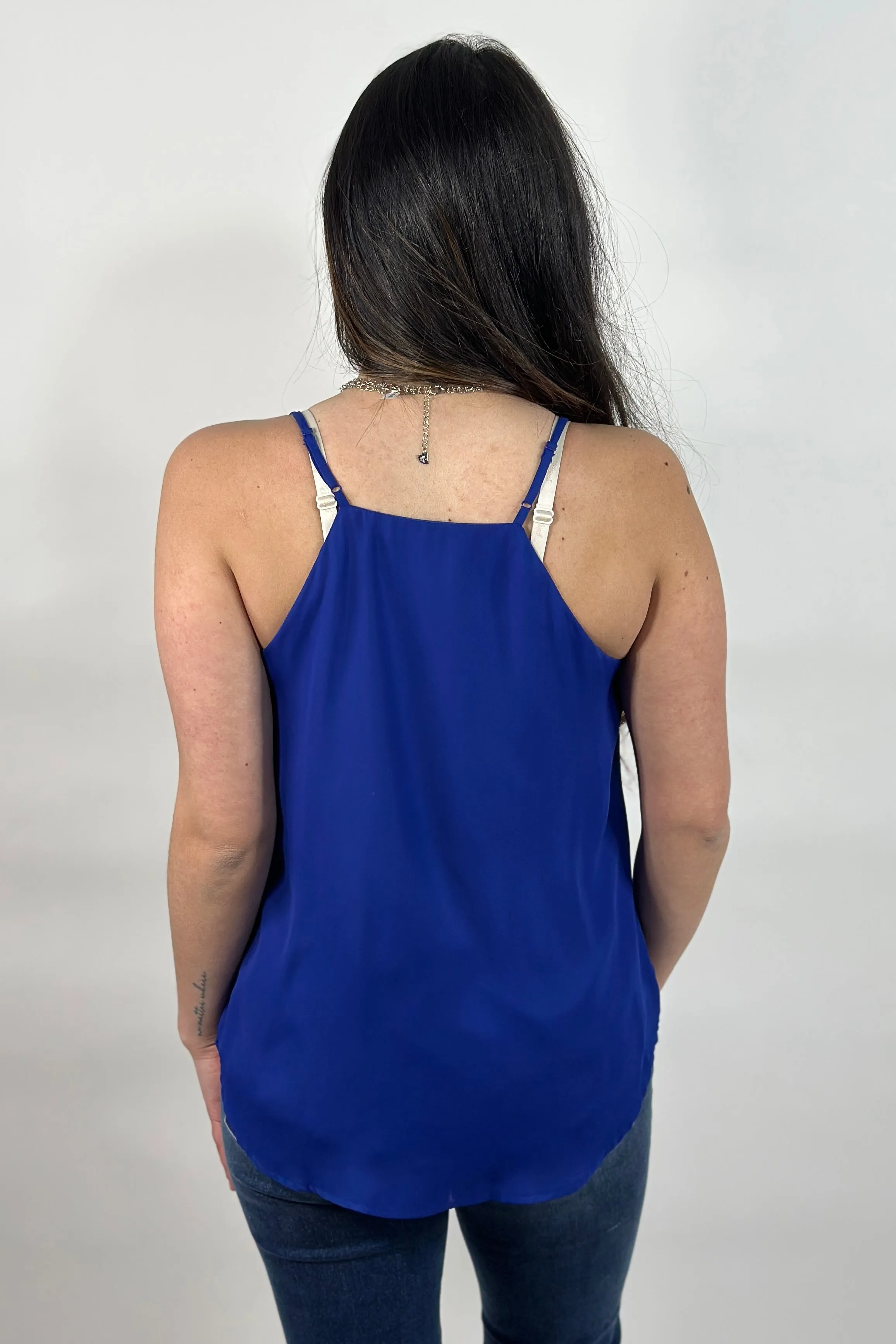 V-Neck Chiffon Cami Blue